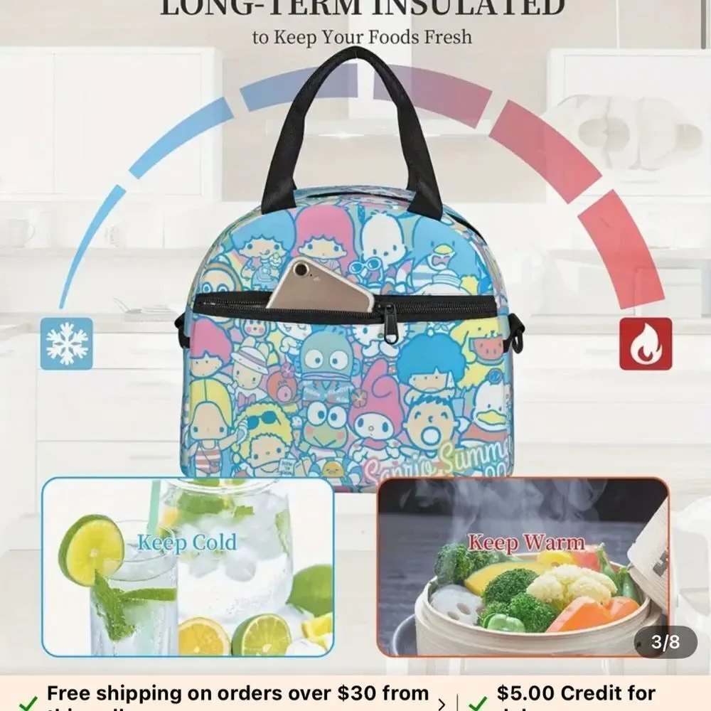 Sanrio Kids Cartoon Print Bag - Blue